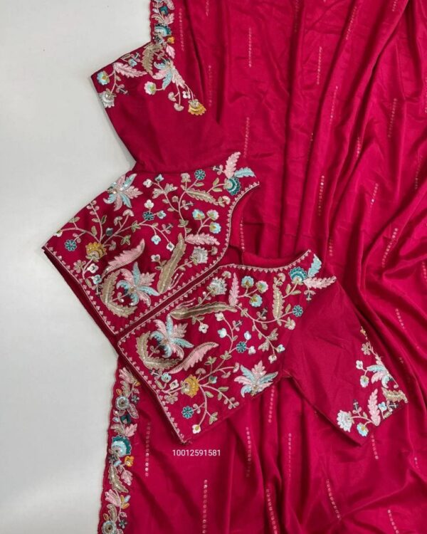 Trending Blooming Rangoli Silk Designer Saree with Embroidery & Sequence Work