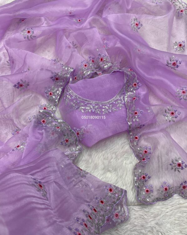 Soft Organza Silk Saree with Embroidery & Zari Work