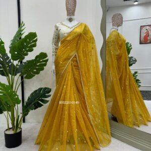 ✨ Designer Twill Net Saree with Thread & Sequence Work 🌟