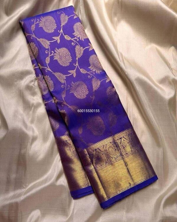 Elegant Banarasi Soft Silk Saree with Zari Work & Jacquard Weaving Border
