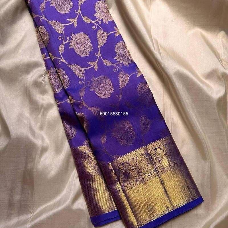 Elegant Banarasi Soft Silk Saree with Zari Work & Jacquard Weaving Border
