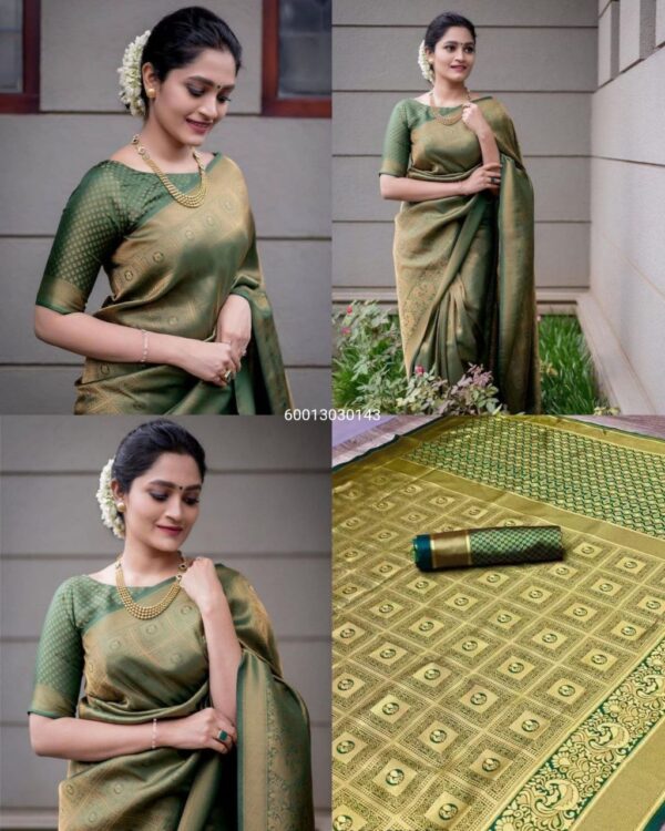 Banarasi Soft Lichi Silk Saree with Rich Pallu & Jacquard Work