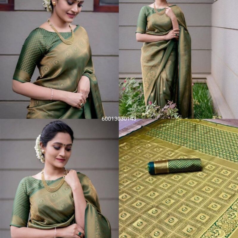 Banarasi Soft Lichi Silk Saree with Rich Pallu & Jacquard Work