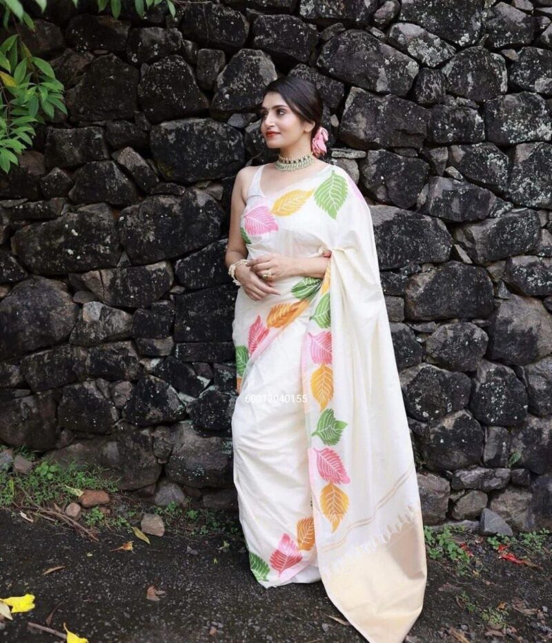 Banarasi Soft Silk Saree with Zari Work & Jacquard Weaving Border