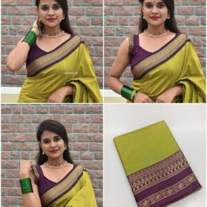 Elegant Soft Lichi Silk Saree with Jacquard Design & Rich Pallu