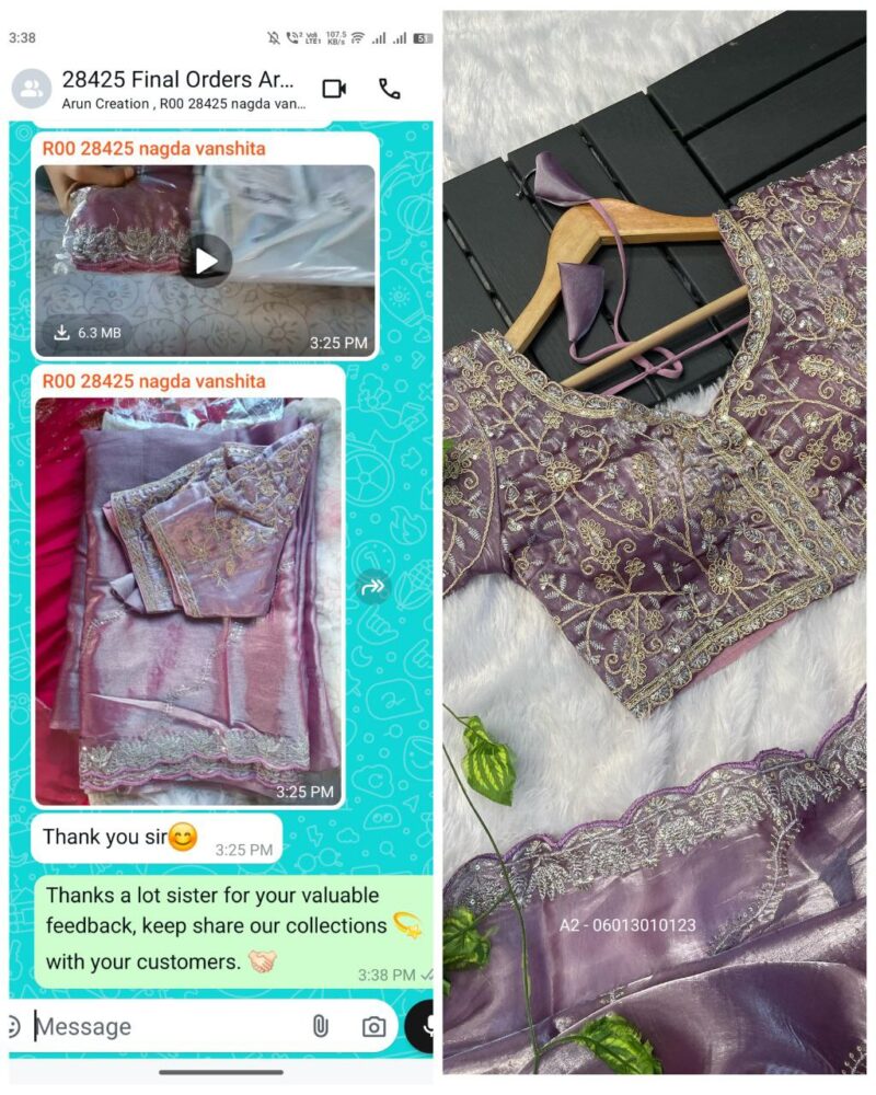 Zimmy Choo Silk Saree with Embroidery & Leheriya Border