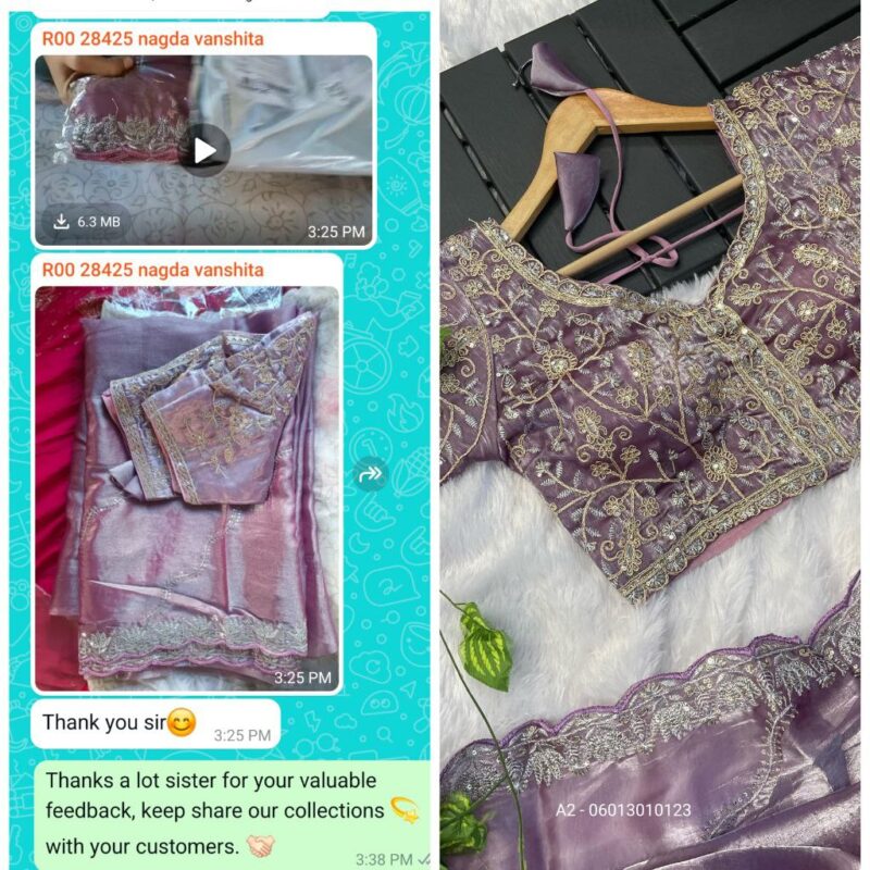 Zimmy Choo Silk Saree with Embroidery & Leheriya Border