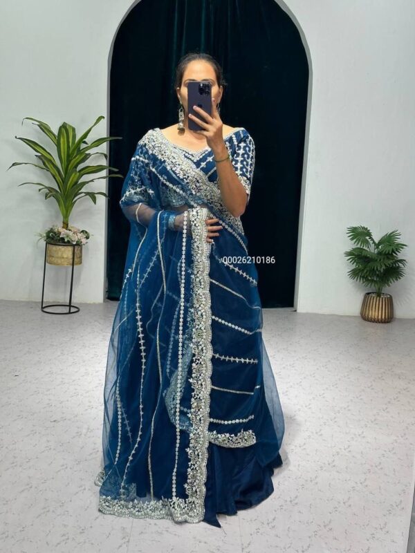 Trending Designer Lehenga Saree with Embroidered Pallu & Dupatta