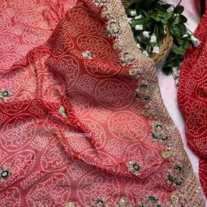 Trending Bandhani Print Georgette Saree with Designer Blouse