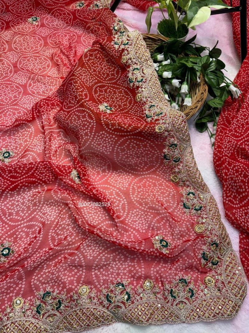 Trending Bandhani Print Georgette Saree with Designer Blouse