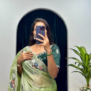 Festive Season Launch: Celebrity-Inspired Embroidered Organza Silk Saree