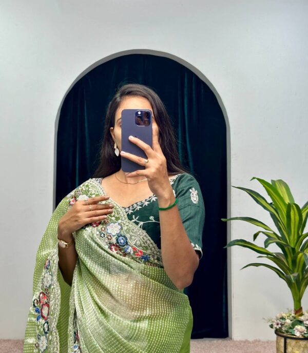 Festive Season Launch: Celebrity-Inspired Embroidered Organza Silk Saree