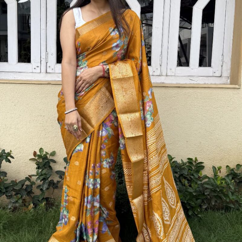 Premium Dola Silk Saree with Jacquard Butti & Floral Design 🌸