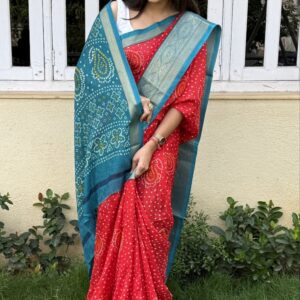 Marsh Mellon Silk Saree with Jacquard Border & Super Foil Print ✨