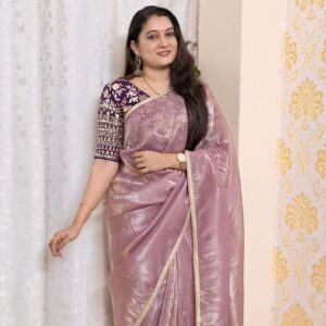 Heavy Pure Tissue Crush Silk Saree with Stitched Designer Blouse ✨
