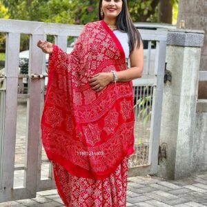 Superb Quality Pure Gajji Silk Bandhej Saree with Elegant Border ✨