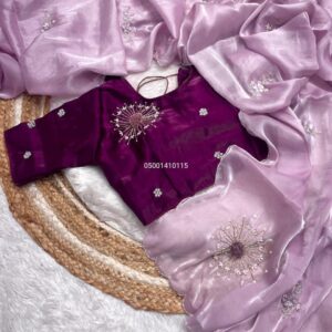 ✨ Launching Trending Jimmy Choo Satin Saree with Handwork!