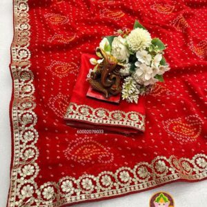 🌟 Launching Stunning Bandhej Gotta Patti Look Saree 🌟