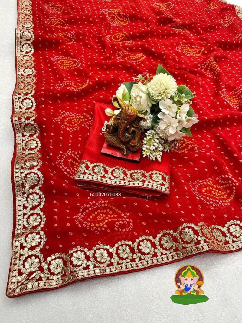 🌟 Launching Stunning Bandhej Gotta Patti Look Saree 🌟