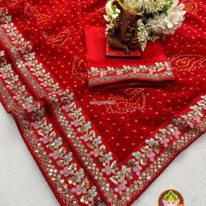 🌟 Launching Stunning Bandhej Gotta Patti Look Saree 🌟