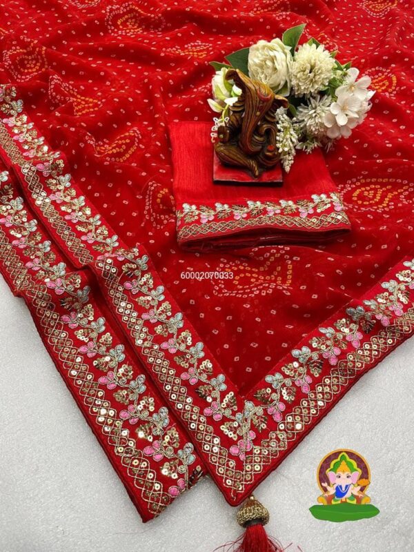 🌟 Launching Stunning Bandhej Gotta Patti Look Saree 🌟
