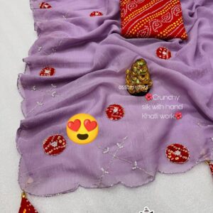 ✨ New Launch – Trending Crunchy Silk Saree with Handwork ✨