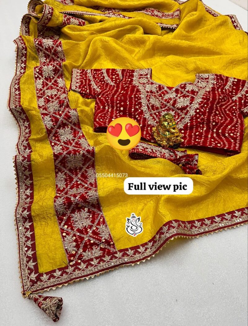 Superb Quality Pure Gold Crush Saree