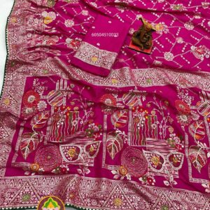 Pure Dola Viscose Saree with Handwork