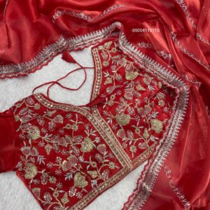 Gorgeous Jimmy Choo Saree with Sequence Work & Stitched Blouse – Perfect for Parties