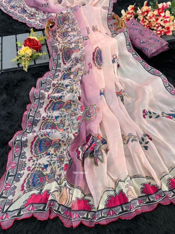 New Launch: Zimmy Choo Crush Saree with Handwork & Cutwork Border – Trending Design