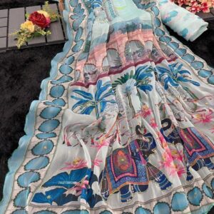 New Launch: Zimmy Choo Crush Saree with Handwork & Cutwork Border – Trending Design