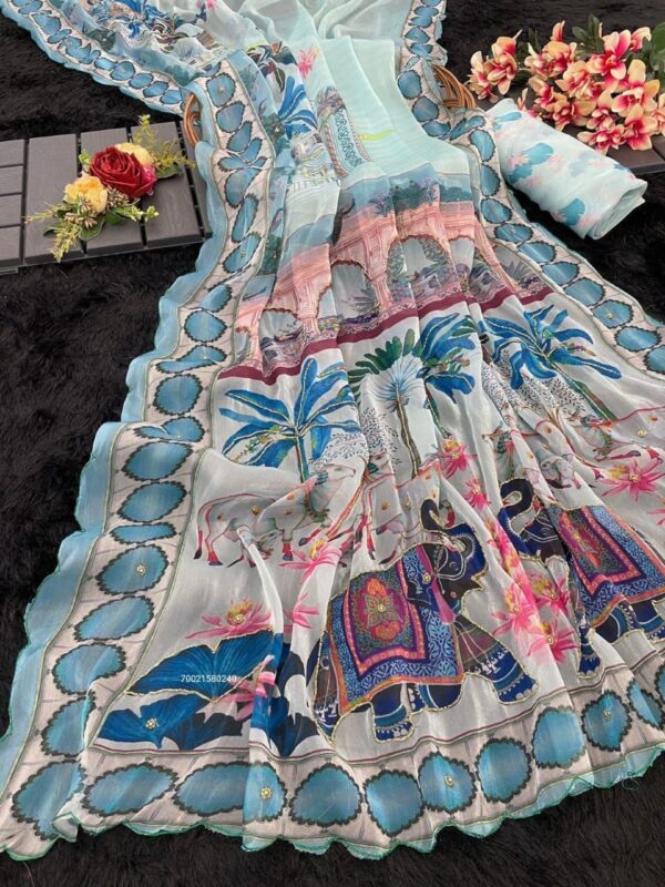 New Launch: Zimmy Choo Crush Saree with Handwork & Cutwork Border – Trending Design