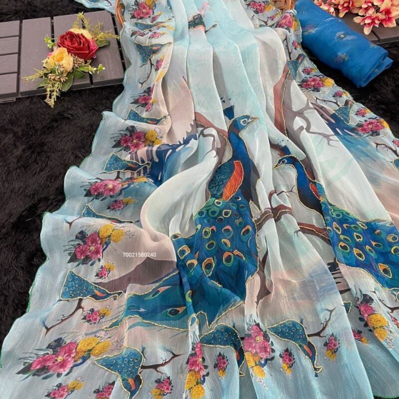 New Launch: Zimmy Choo Crush Saree with Handwork & Cutwork Border – Trending Design