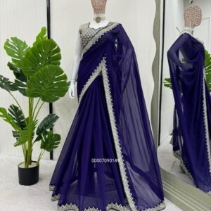 🌟Heavy Georgette Designer Saree with Thread & Sequence Work
