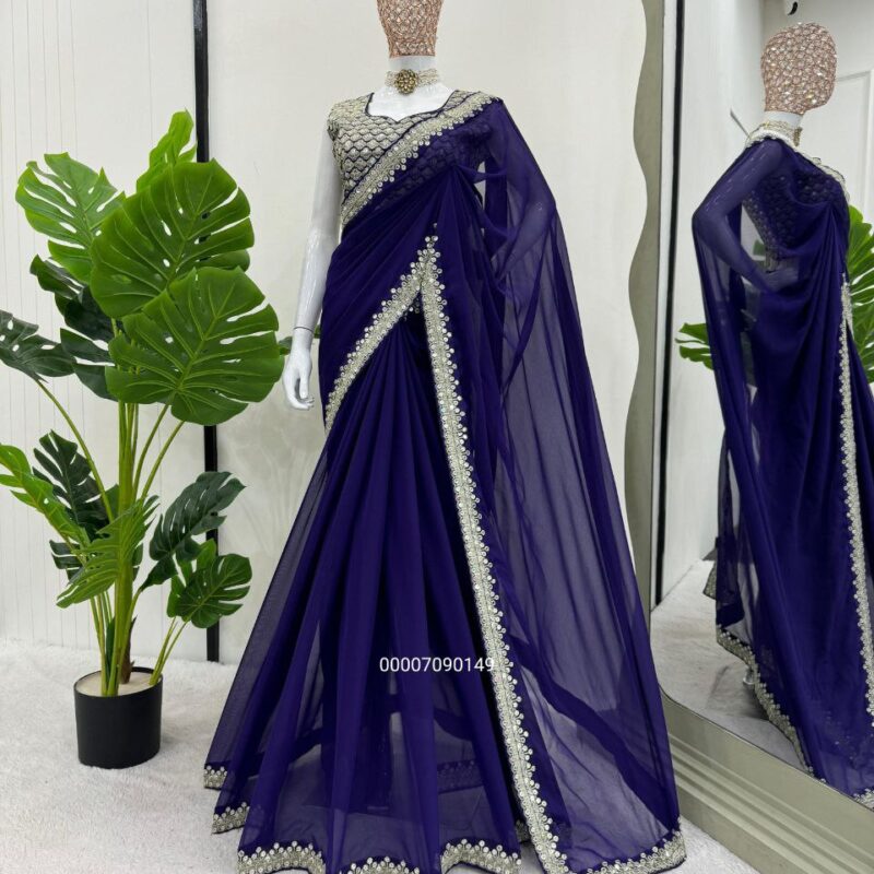 🌟Heavy Georgette Designer Saree with Thread & Sequence Work