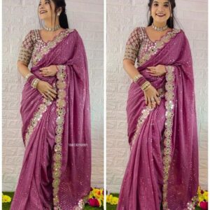 Bollywood Blockbuster Mirror ✨ Design Saree – A Stunning Masterpiece!