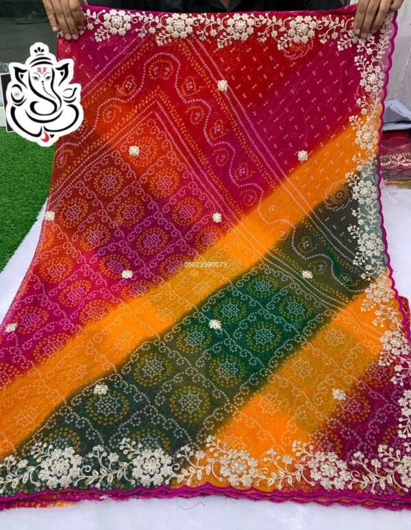 🌈 Exclusive Pachrangi Bandhej Saree